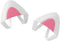 kwmobile Cat Ears for Overear Headphone (Set of 2) - Fits Headbands 1" to 1.5" (2.5cm to 3.8cm) Diameter - White/Dark Pink...