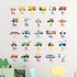 DECOWALL DS8-2005N Transport Alphabet Kids Wall Stickers Wall Decals Peel and Stick Removable Wall Stickers for Kids Nursery Bedroom Living Room...