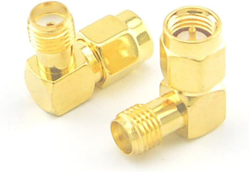 5pcs SMA Male to Female Right Angle 90-Degree Adapter Gold Plated Contacts Pack of 5...