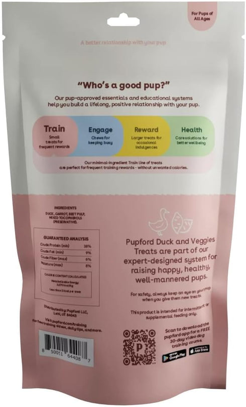 Pupford Freeze Dried Training Treats for Dogs & Puppies, 240+ Four Ingredient Bites (Duck & Veggies, 5 oz)...