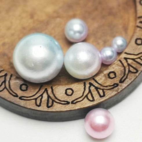 Chenkou Craft 1550PCS 1 Box Round Imitation Pearls Bead No Hole Loose Beads Gem (Light Mix, Mix)...