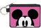 Disney Wallet, Coin Purse, Mickey Mouse Face Character Close Up Pink, Canvas...