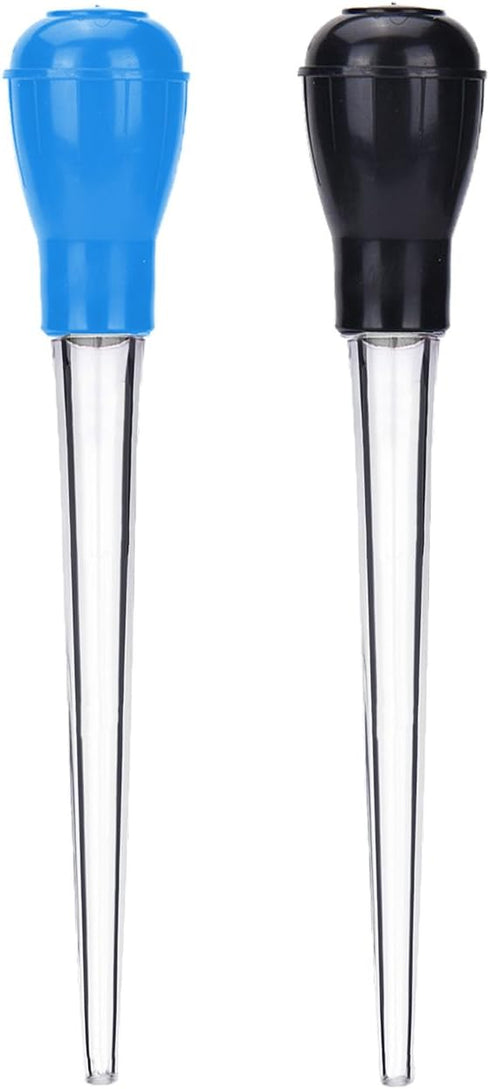 Long Turkey Basters for Cooking with Measurements, Only for Room Temperature Liquids, Blue and Black Color...