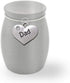Small Miniature Size Dad Father Memorial Cremains Holder Container Jar Vial Brushed Stainless Steel Cremation Funeral Urn 1 1/2" Tall...