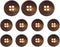 11 Pieces Real Horn Buttons Set for Blazer and Suit, 20mm 15mm Genuine Natural Buffalo Horn Buttons for Men Women's Jacket Coat Uniforms (Brown)...