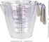 Home Basics 3 Piece Plastic Measuring Cup Set with Rubber Grip Handles, Clear...