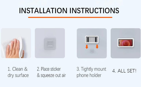 Shower Phone Holder Waterproof 480° Rotation Adjustable Phone Stand Case Mount for Bathroom Bathtub Kitchen Wall, Anti-Fogging Shower Phone Case, ...