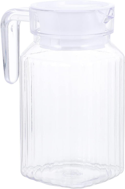 IMIKEYA Small Glass Pitcher Plastic Pitcher with Lid Cold Water Kettle Juice Pitcher Water Beverage Pitcher for Ice Tea Drinks Home Party Supplies...