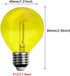 G40 Light Bulbs Replacement Yellow 1W Shatterproof Plastic LED Globe Bulbs G40 LED String Lights Replacement Bulb E12/C7 Candelabra Base for Indoo...