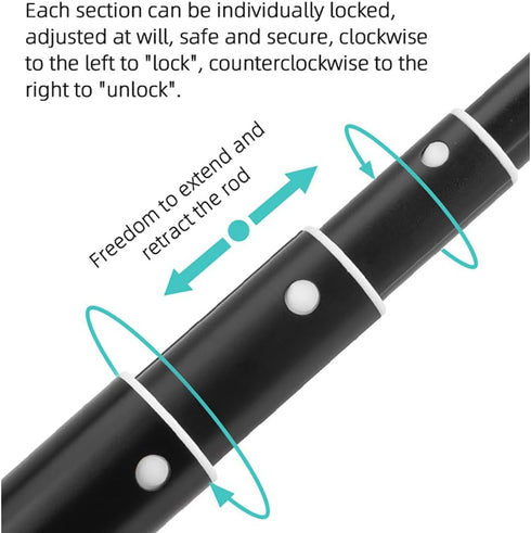 CAPART 51inch Extendable Selfie Stick for DJI OSMO Mobile 6 OM4 SE OSMO Action 4 3 Pocket 3 2, Insta360 Insta360 One X2 X3 One GO 3 2, Go Pro 11 1...