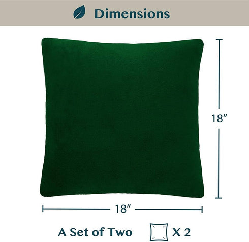 PAVILIA Emerald Green Throw Pillow Covers 18x18 Set of 2, Decorative Pillow Cases for Bed Sofa Couch, Boho Aesthetic Accent Decor Cushion Bedroom ...