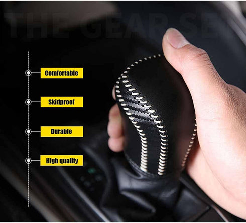Rifoda for Camry Leather Gear Shift Knob Cover Trims Fit for Toyota Camry 2018 2019 2020 2021 Interior Accessories Protective Cover Decoration Bla...