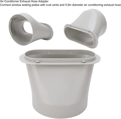 Air Conditioner Exhaust Hose Adapter, Portable Air Conditioning Window Sealing Plate Vent Tube Connector Fit 5.9in diameter exhaust pipes...