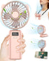 Handheld Fan,Portabe Fan Battery Powered Fan with LED,Small Personal Usb Folding Skincare Little Wireless Cooling Powerful Quiet Hand Fans,Mini Fa...