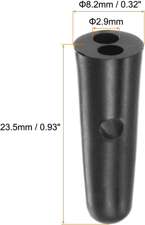 10pcs Umbrella Tail Beads 2.9mm Hole Dia 23.5mm Length PP Plastic Umbrella Bone Cover for Folding Umbrella Cover Parts, Black...