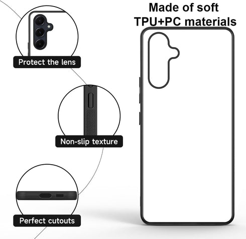 5PCS for Samsung Galaxy A35 5G Case Sublimation Blank DIY Phone Cases Printable Heat Press Aluminum Soft Rubber Anti-Slip Anti-Scratch Protective ...