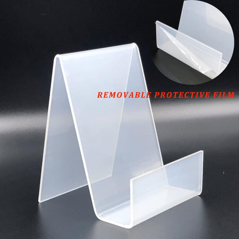 Clear Acrylic Book Stand with Ledge, Transparent Book Holder Display Stand for Displaying Pictures, Books, Cookbooks, Menus, Music Sheets, CDs, No...