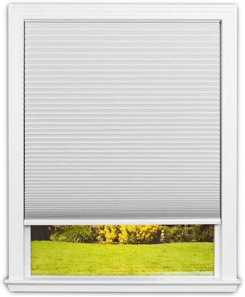 Redi Shade No Tools Easy Lift Trim-at-Home Cordless Cellular Blackout Fabric Shade White, 30" W x 64" L, (Fits windows 19"- 30")...