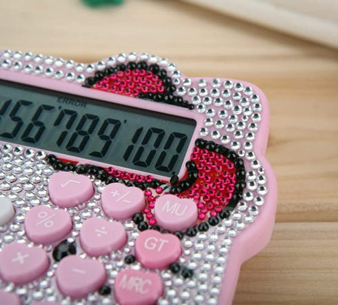 Hello Kitty Calculator, Xinyu Lighting Creative and Cute Solar Calculator, 12-Digit LCD Display, Suitable for Adults and Children, Solar and Batte...