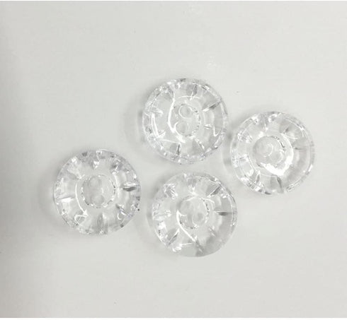 30 PCS Craft New Clear Flower Acrylic Buttons Sewing Craft 2 Holes Button for Clothes Decor (Clear, 15mm)...