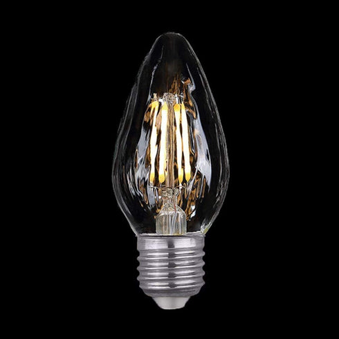 E27/E26 6W F15 Dimmable LED Porch Light Filament Bulb, Warm White 2200K 60W Equivalent 600 Lumen Edison Vintage Bulbs for Home Lighting, Flame Wri...