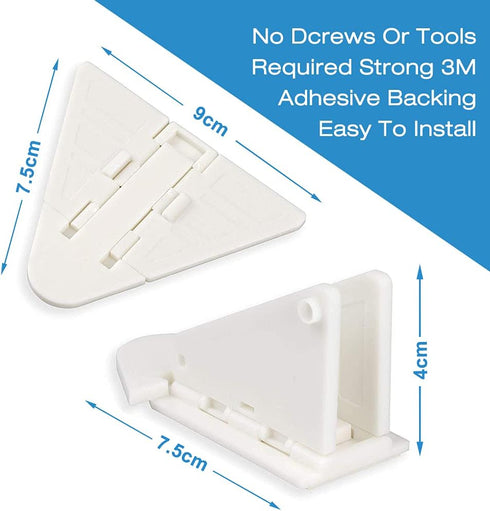 10 Pcs White Sliding Door Lock, Maveek Child Safety Lock for Slide Glass Door Patio Door Window Security Bar, Keyless Jammer Stopper Baby Proofing...