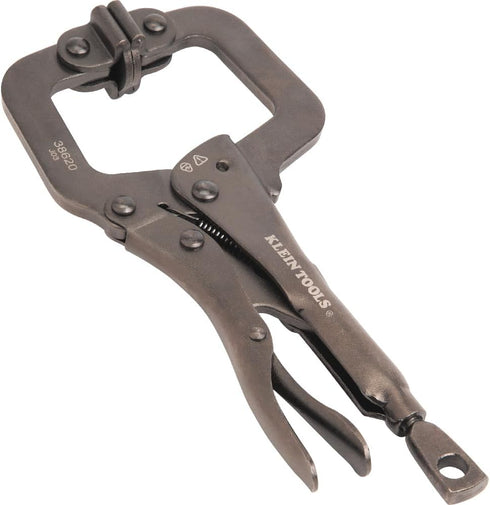 Klein Tools 38620 C-Clamp Locking Pliers with Swivel Pad Jaws, Intuitive Thumb Knob, Adjustable Clamp for Home, Shop, Woodworking, 6-Inch...