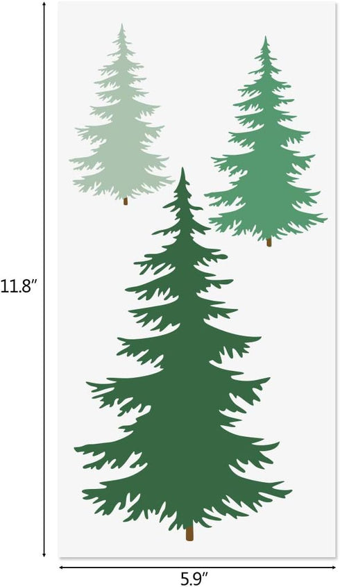Tree Stencils, Tall Pine Fir Tree Cypress Cedar Fall Wall Stencil 3 Packs for Painting on Wood Furniture Canvas Home Decor Crafts Trees Reusable M...