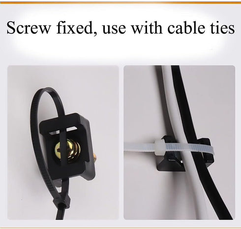30Pcs Black 9mm Cable Tie Mount Base Saddle Type Wire Holder...