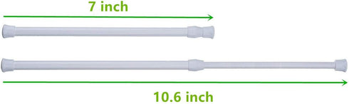 Cupboard Bars Tension Rods, 4 Pack Spring Tensions Rods 7-10.6 Inch Steel Adjustable Tension Curtain Rod Shower Rod Closet Rod Window Rods...