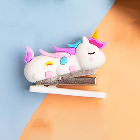 Stapler, Cute Animal Silicone Stapler Desktop Stitcher Art Figurine Statue Sculpture Handy Stapler for Home Office for Kids...