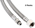 (2Pcs) EZ-Fluid 20-Inch Long Faucet Connector Braided Stainless Steel Supply Hose 3/8-Inch Female Compression Thread x M10 Male Connector...