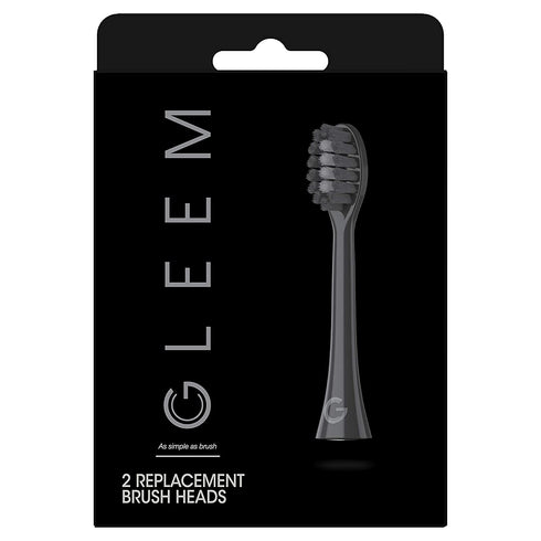GLEEM Toothbrush Replacement Brush Heads Refill, Black, 2 Count...