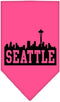 Pet and Dog Bandana Screen Printed, Seattle Skyline Bright Pink Large...