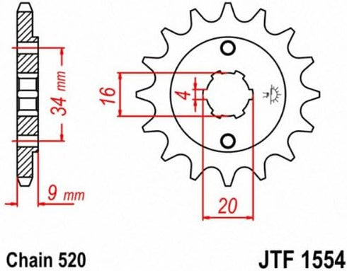 JT Sprockets JTF1554.13 13T Steel Front Sprocket...