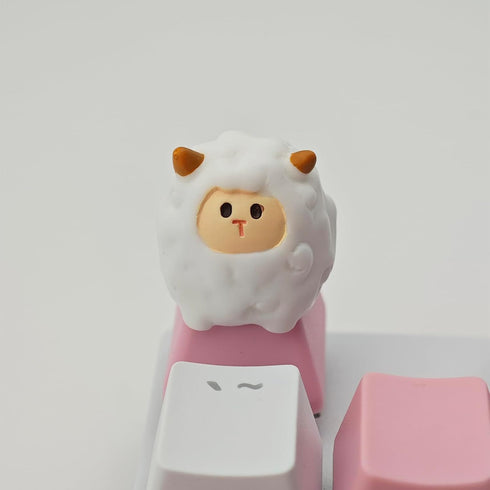 Cartoon Animal Keycaps DIY Personality Custom Cute ESC Keycap Replacement Bottom for MX Switches Custom Gaming Mechanical Keyboard (Cartoon Sheep)...