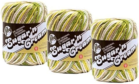 Bulk Buy: Lily Sugar 'n Cream 100% Cotton Yarn (3-Pack) Ombres, Prints, Scents & Stripes (Guacamole #2015)......