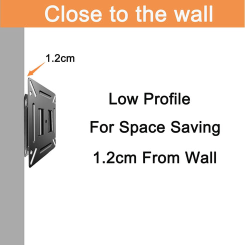 Monitor Wall Mount for Most 14-24" TVs, Universal Camper Small TV Wall Mount Bracket Fixed RV TV Mount Max Load 33lbs VESA up to 100x100mm 17 19 2...