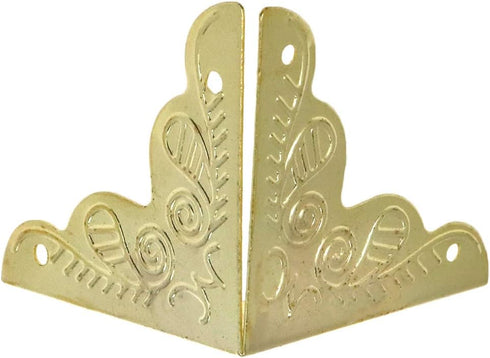 Bitray 25MM Antique Brass Box Edge Corner Cover Printed Wooden Box Guard Protector with Screws for Wooden Jewelry Box Case Photo Frame Chest Trunk...