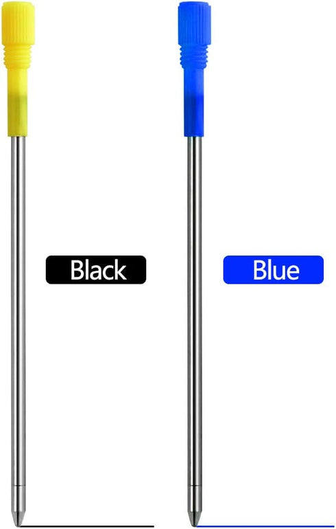 DUNBONG Black and Blue Ink Pen Refills Replacement Metal Ballpoint Refill 3.2 in for Big Diamond or Crystal Pen and Stylus Pens Pack of 5 (Blue).....