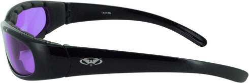 Global Vision Chicago Padded Riding Glasses (Black Frame/Purple Lens)...