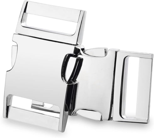 CooBigo 5 Pack Metal Side Release Buckle 1 Inch Dog Collar Buckles Clip for Harnesses Leather Strap Backpack Webbing - Silver (Inner Dia.25mm)...
