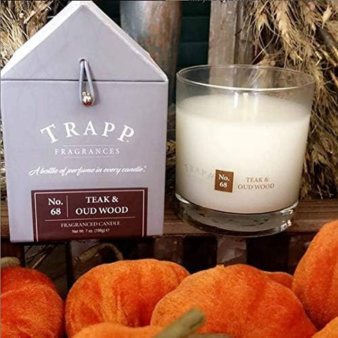 Trapp Signature Home Collection No. 68 Teak & Oud Wood Poured Scented Candle, 7-Ounce...