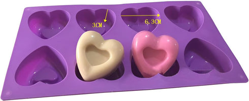Hearts silicone mold for baking cupcake, brownie heart molds, heart shape silicone mold for baking, heart shaped muffin baking pans, 12, Purple...