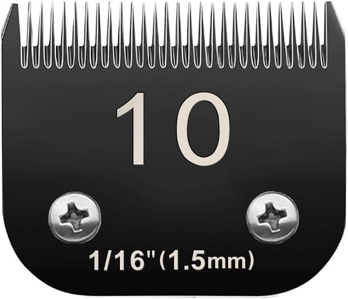 10# Pet Dog Grooming Detachable Blades, Compatible with Andis Size-10# Cut Length 1/16"(1.5mm), Most A5,KM Series Clippers,Made of Ceramic Blade (...