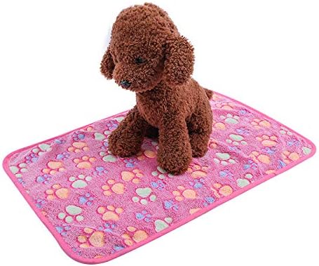 Pet Blanket for Cat & Dog Sleep Mat Bed Cover Soft Warm Blanket for Hamster Puppy and Other Animals (Small, Pink+White)...