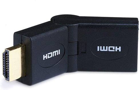 Monoprice HDMI Port Saver Adapter - Male to Female, Swiveling, Up to 90 Degrees Adjustment, Gold Plated, 3 Inches, Black...