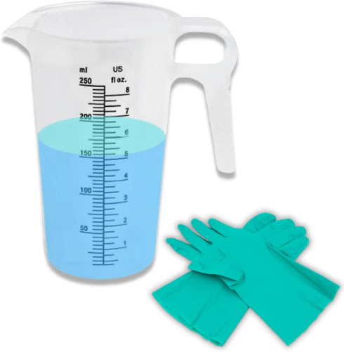 Measuring Pitcher, Plastic, Multipurpose - Great for Chemicals, Oil, Pool and Lawn - Ounce (oz) and Milliliter (mL) Increments, Bundle with ACCUTE...