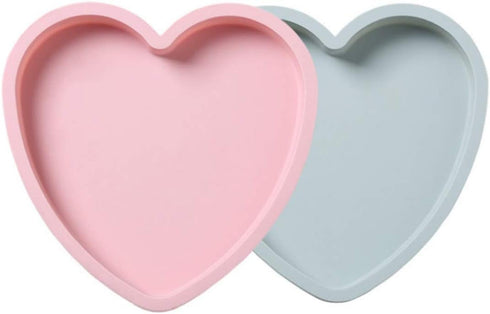 2Pack 6 Inch Silicone Heart Pans Rainbow Cake Baking Pans Heart Cake Layer Pan Set Non-Stick Silicone Cake Bakeware Mold for Wedding Mother's Day ...