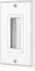 TNP Brush Wall Plate (2 Pack) - Single Gang Cable Entry Access Brush Bristles Style Strap Opening Port Insert Socket Wiring Plug Jack Decorative F...